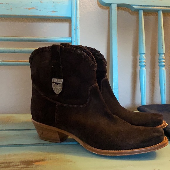 Ralph Lauren Purple Label Brown Suede Ankle Boots - Picture 8 of 13